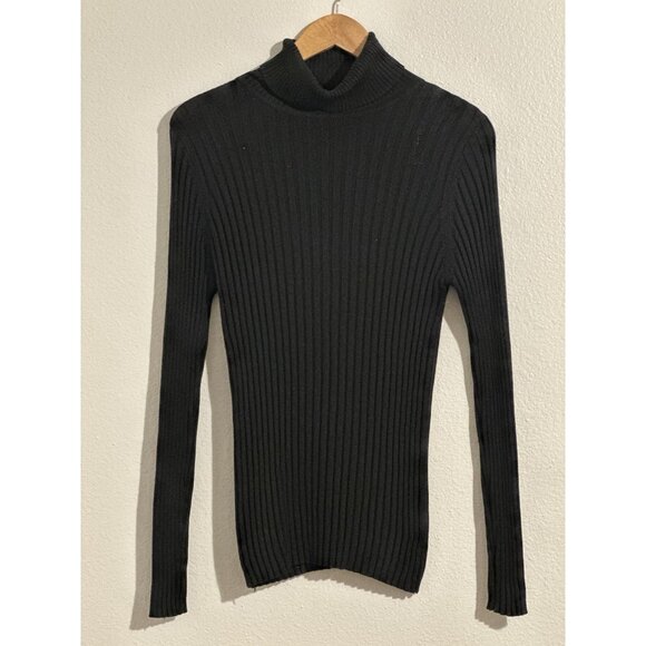 Vintage 80’s Neiman Marcus Women’s Black Ribbed Turtleneck 100% Silk Size Small - Picture 7 of 8
